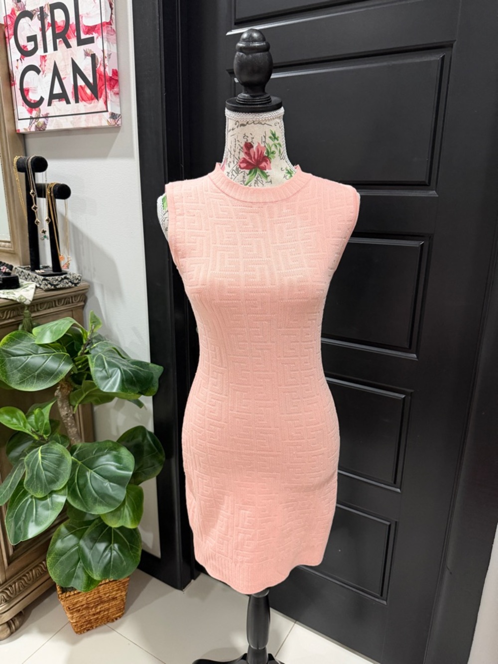 Fendi Pink Textured Knit Mini Dress - Picture 2 of 16
